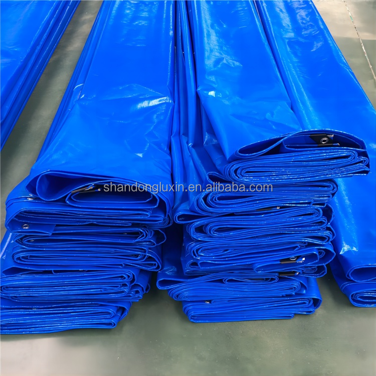 2024 PE Tarpaulin Stripe HDPE Fabric Waterproof Blue Poly Tarp for Outdoor-Agriculture