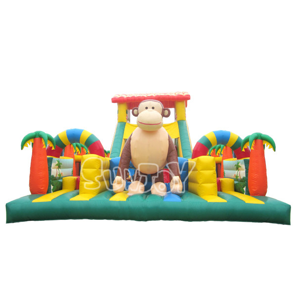 Children EN14960 Monkey Inflatable Play Park For Backyard