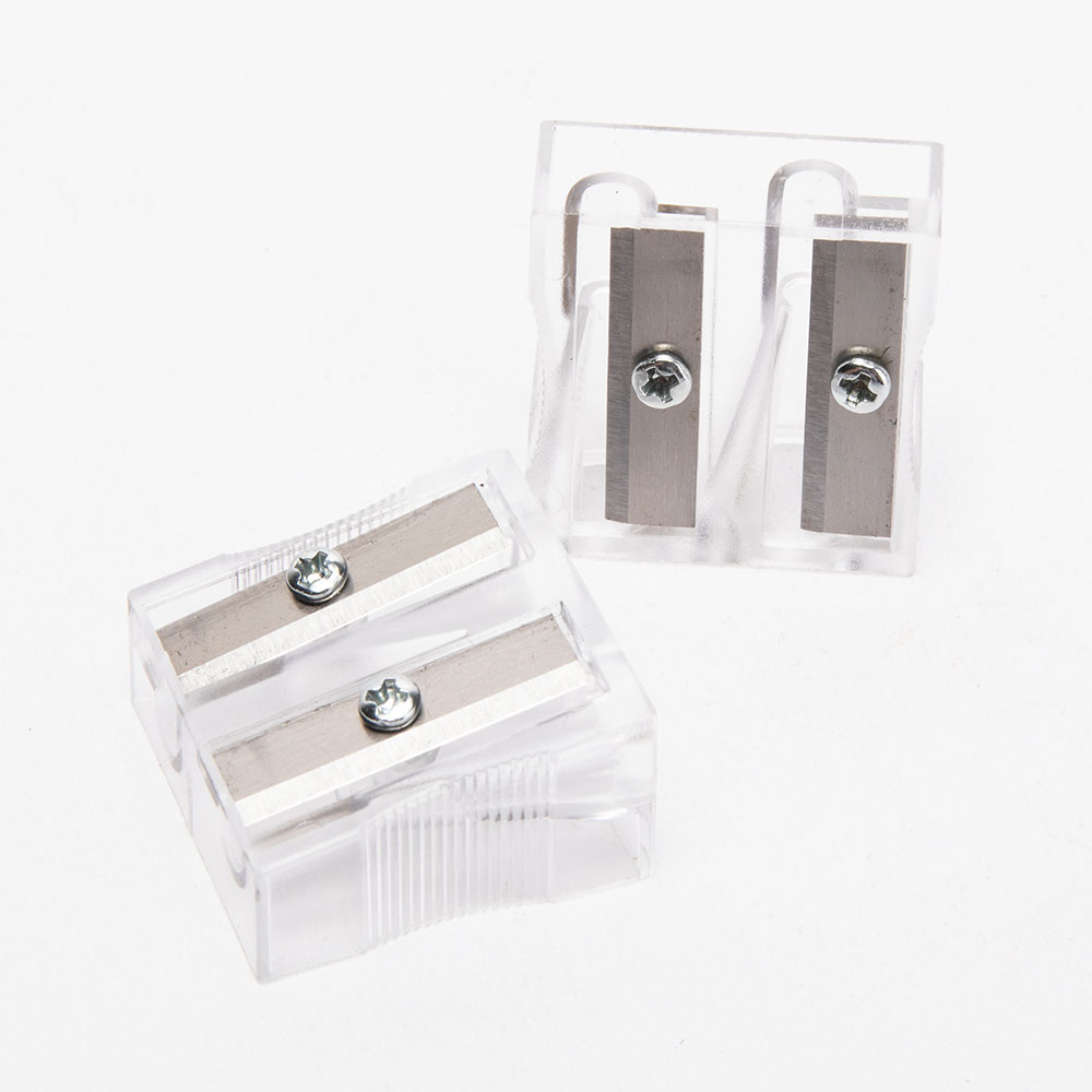 Transparent 14mm Uni Pencil Sharpener Double Holes