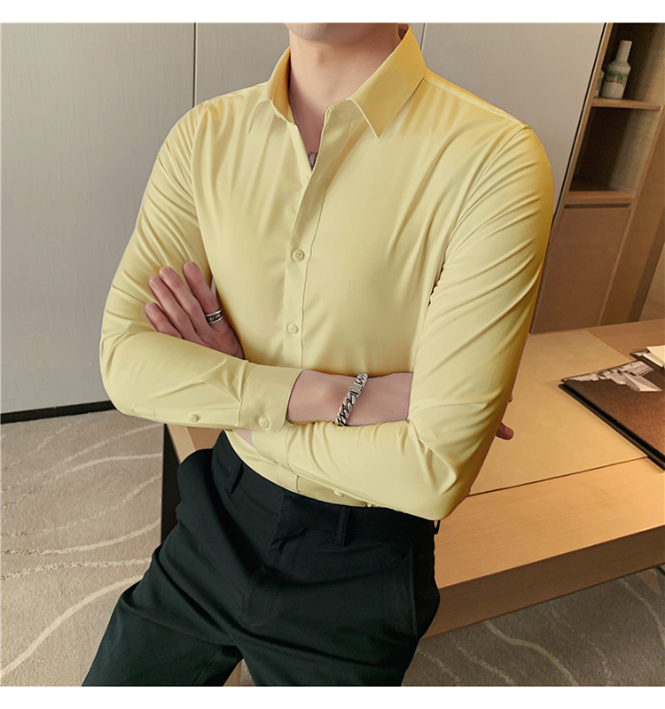 Formal Slim Fit Button Down Dress Shirts for Men Custom Breathable and Solid Colors
