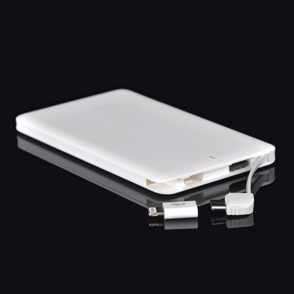 IC Protection 4000mAh 8.5mm Inbuilt Cable Power Bank