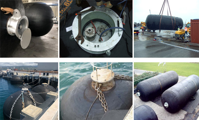 50kPa Submarine Fenders ISO17357-1:2014 BV Certificate Black Color For Berthing