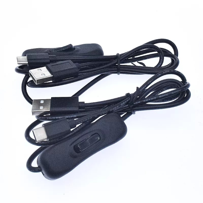3A Fast Charging Straight USB Cable USB 2.0 To Type C With On Off Switch