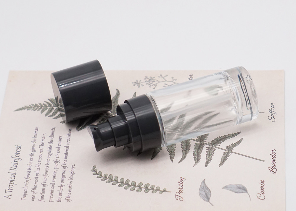 Cylinder Liquid Foundation Bottle 30ml Cosmetic Empty Glass Lotion