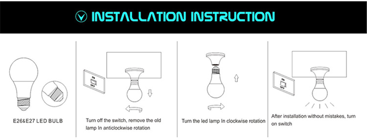 100ml/w high lumen A60 9W LED bulb light wholesale