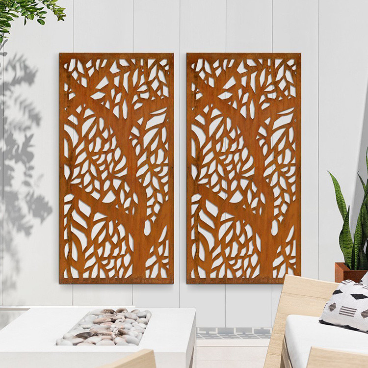 Weathering Steel Screen Divider Outdoor Garden