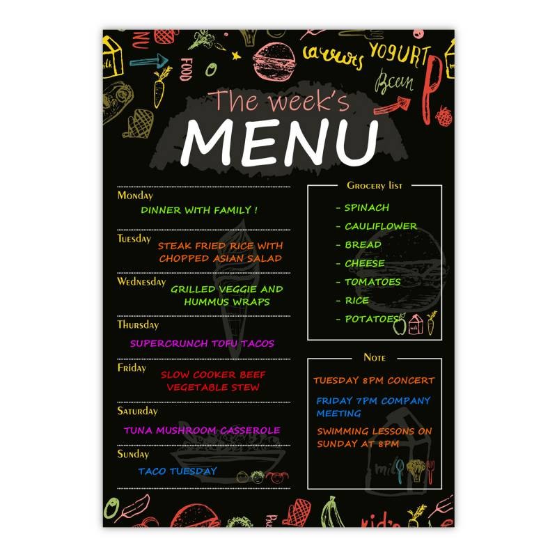 Removable Magnetic Calendar Planner Dry Erase Meal Planning Notepad A5 Custom