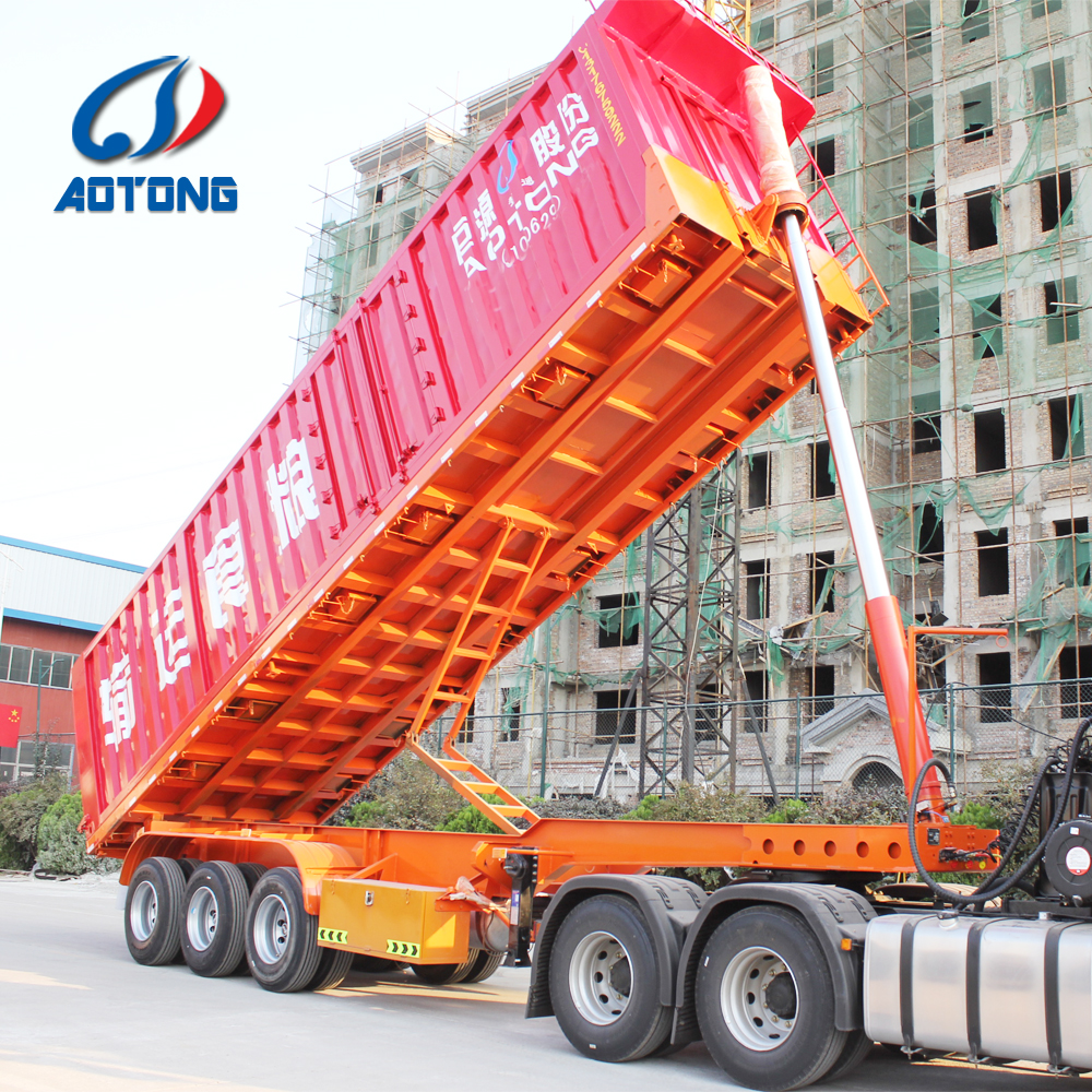 3 Axle Hydraulic Cylinder Tipper Dump Semi-Trailer 9000*2500*1600 mm Customerize Avaiable