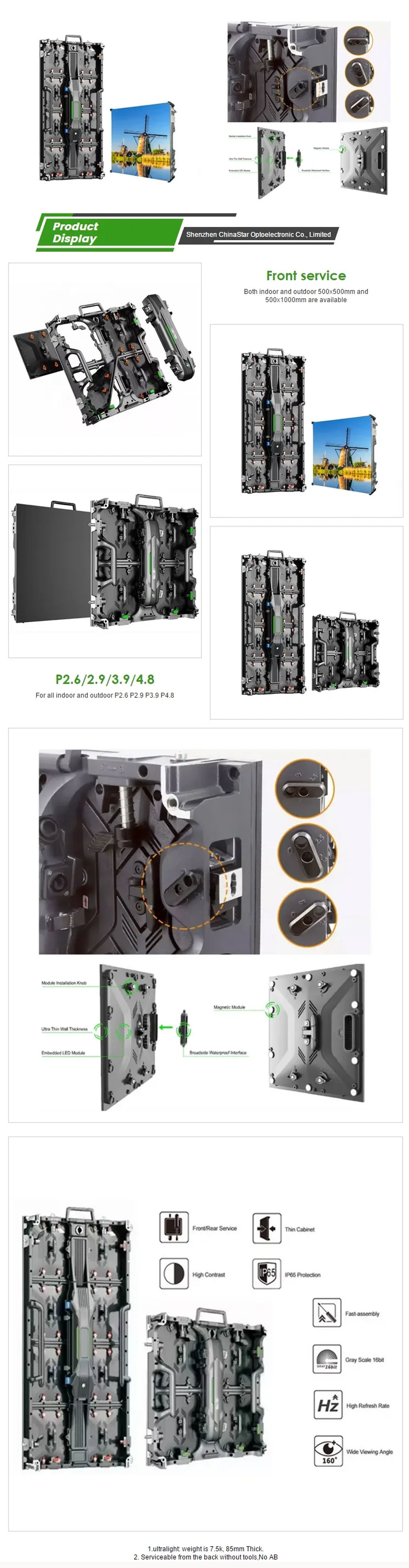 2023 best new 500X1000 500X500 P3.91 Rental Screen Cabinet Led Display Outdoor P4.81
