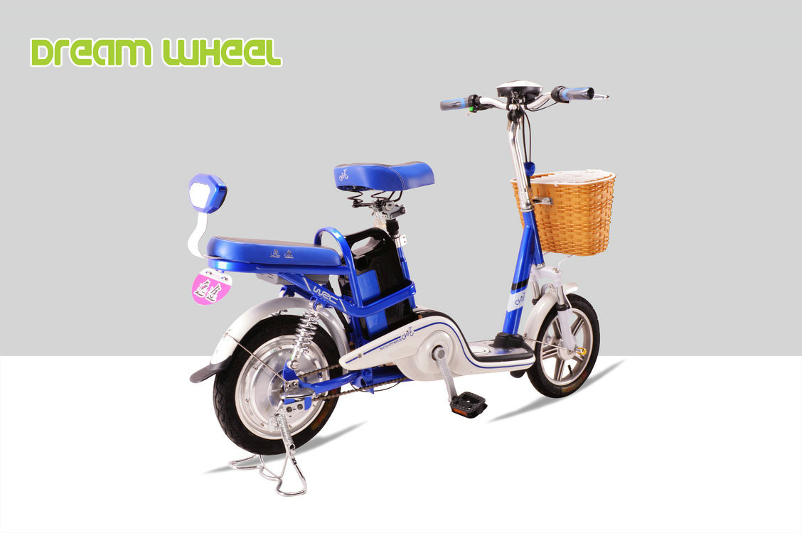 Small City 25km/H Electric Bike Moped Scooter 250W 48V 14" Dual Seat