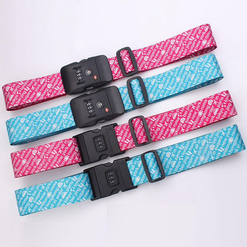 Colorful Jacquard Personalised Luggage Straps With Removable Buckle