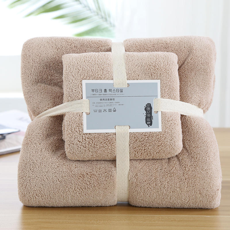 Coral Fleece Cooling Turkish Towel Set 5 Star Colorful Zero Twist Gift Set Bath Towel