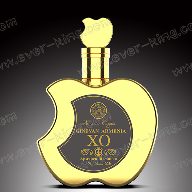 Bowling Shaped 750ml Clear Flint Glass Bottles For Brandy