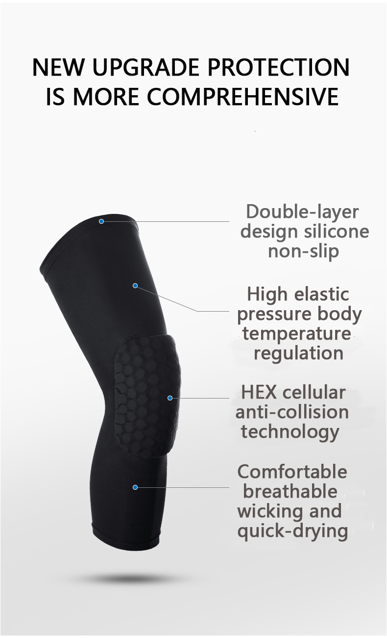 High Elastic Protection Compression Leg Brace Anti Collision Honeycomb Leg Sleeve