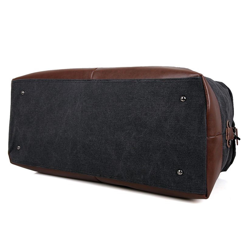 Large Grey Canvas Mens Luggage Duffel Bags For Outdoor 21.5" L X 9.5" D X 12" H