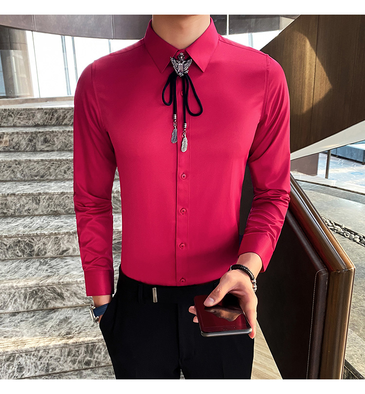 5000 Men's Formal Shirts in Casual Slim Cotton Long-Sleeved Design for Customization