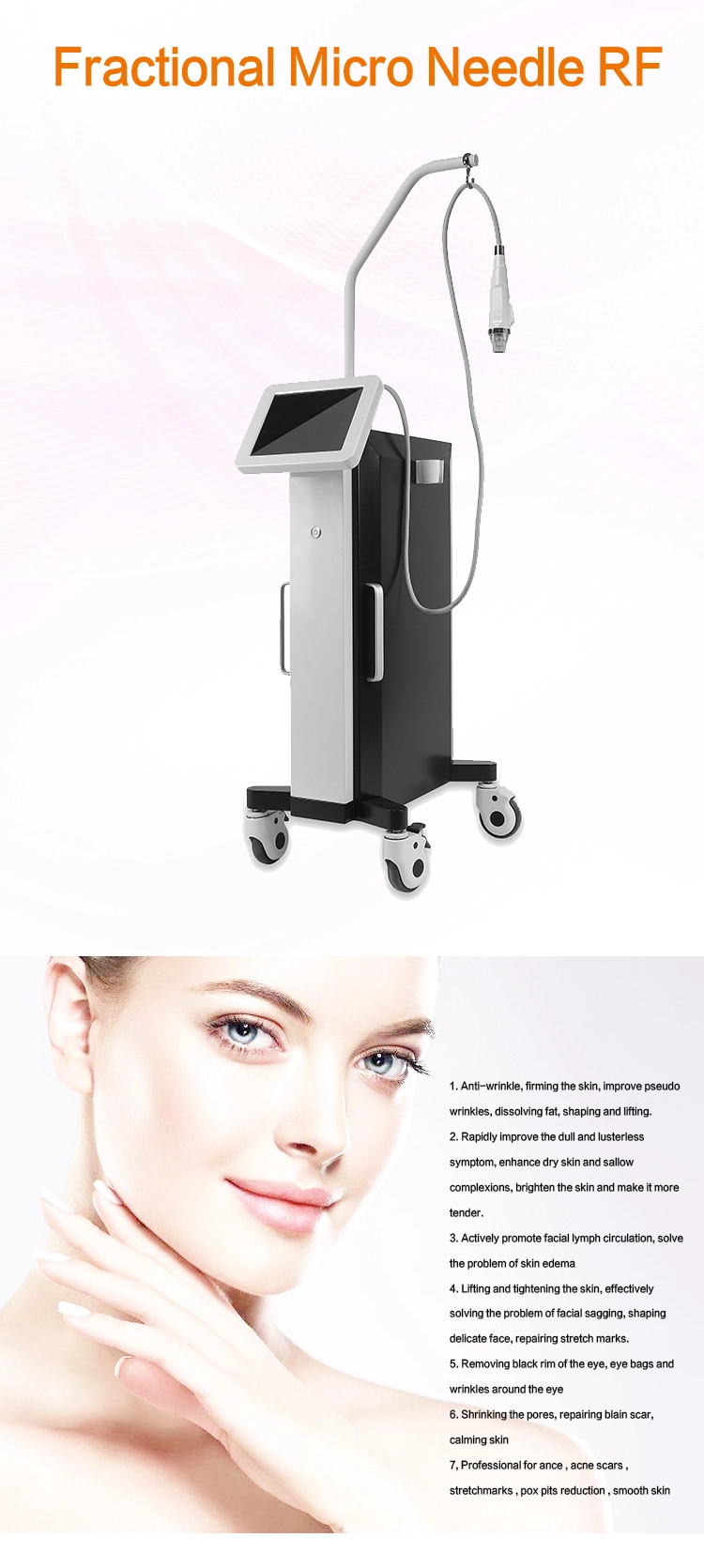 Gold Ice RF Microneedling Machine With Acne Removing Pen For Beauty Salon