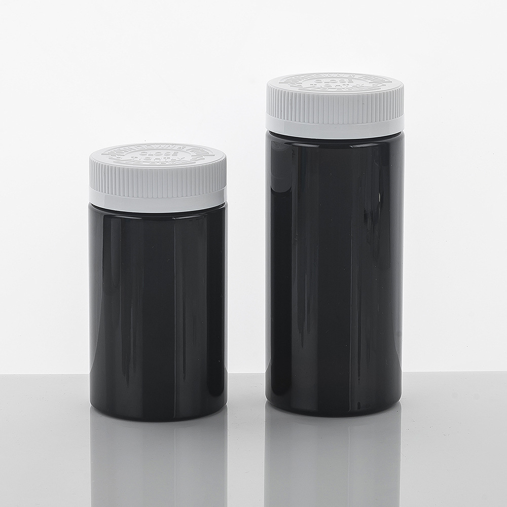 2oz 4oz 8oz 12oz16oz Oval Bottle PET Amber Container Cough Syrup Bottle Medicine Liquid Oral Plastic Bottles with Childproof Cap