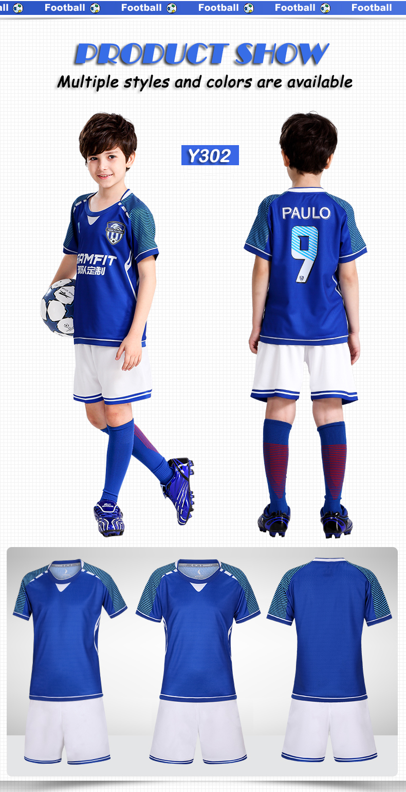 New arrive children set soccer jersey short customized logo boy girl children kits
