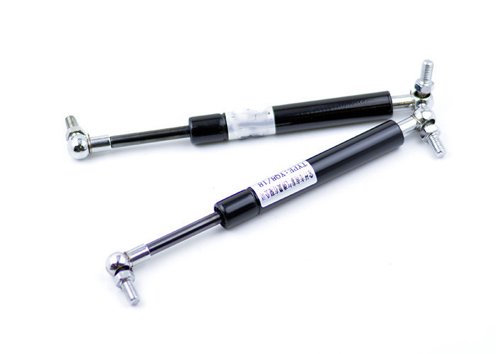Black Compression Nitrogen Small Gas Struts Piston Industrial Steel Material For Fitness Equipment With Ball Connectors