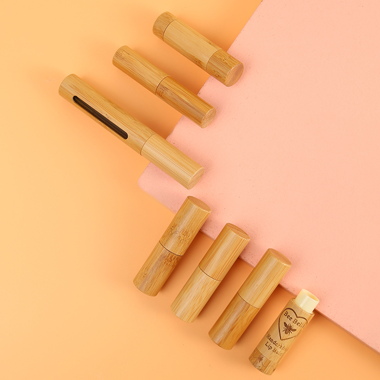 3g 5g Lip Balm Container Round Bamboo Lipbalm Packaging Tubes for Sustainable and Environmentally Friendly Beauty