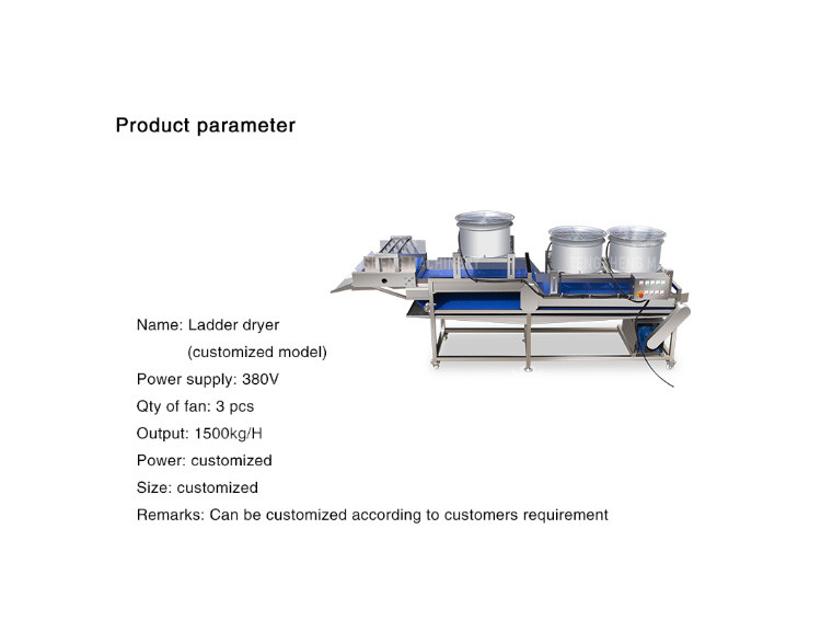 380V Stainless Steel Mesh Belt Air Drying Machine for Fruit And Vegetable