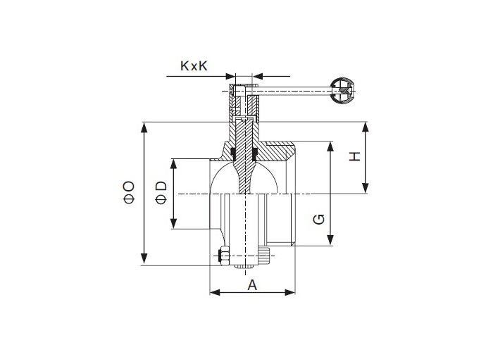 Dimension of Sanitary Welded x Threaded Butterfly Valve – 3A Series
