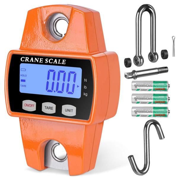 OCS-L Mini Digital Crane Scale Industrial Hook Weighing Scale High Accuracy Digital Load Cell 3*AAA Dry Battery Steel OEM 300KG
