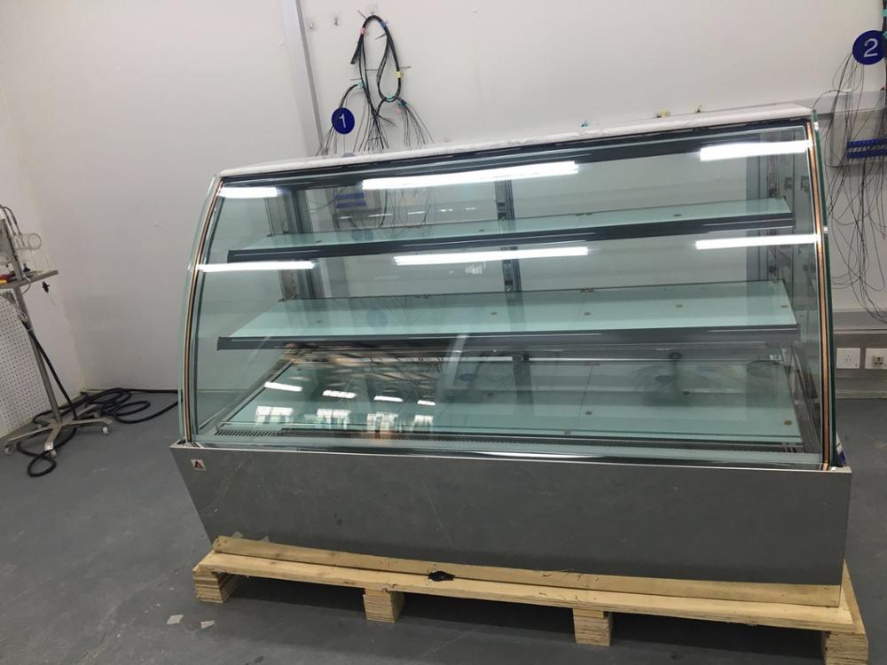 Cake display case pastry showcase glass door fridge for bakery shop with CE/ETL