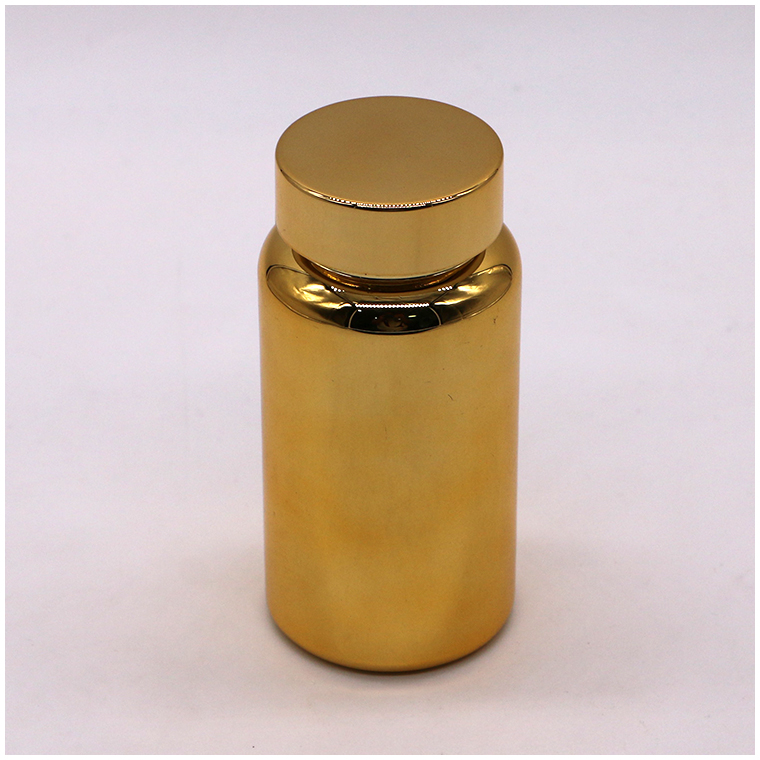 150ML PET Gold Plated Screw Cap Plastic Supplement Container Bottle for Promotion