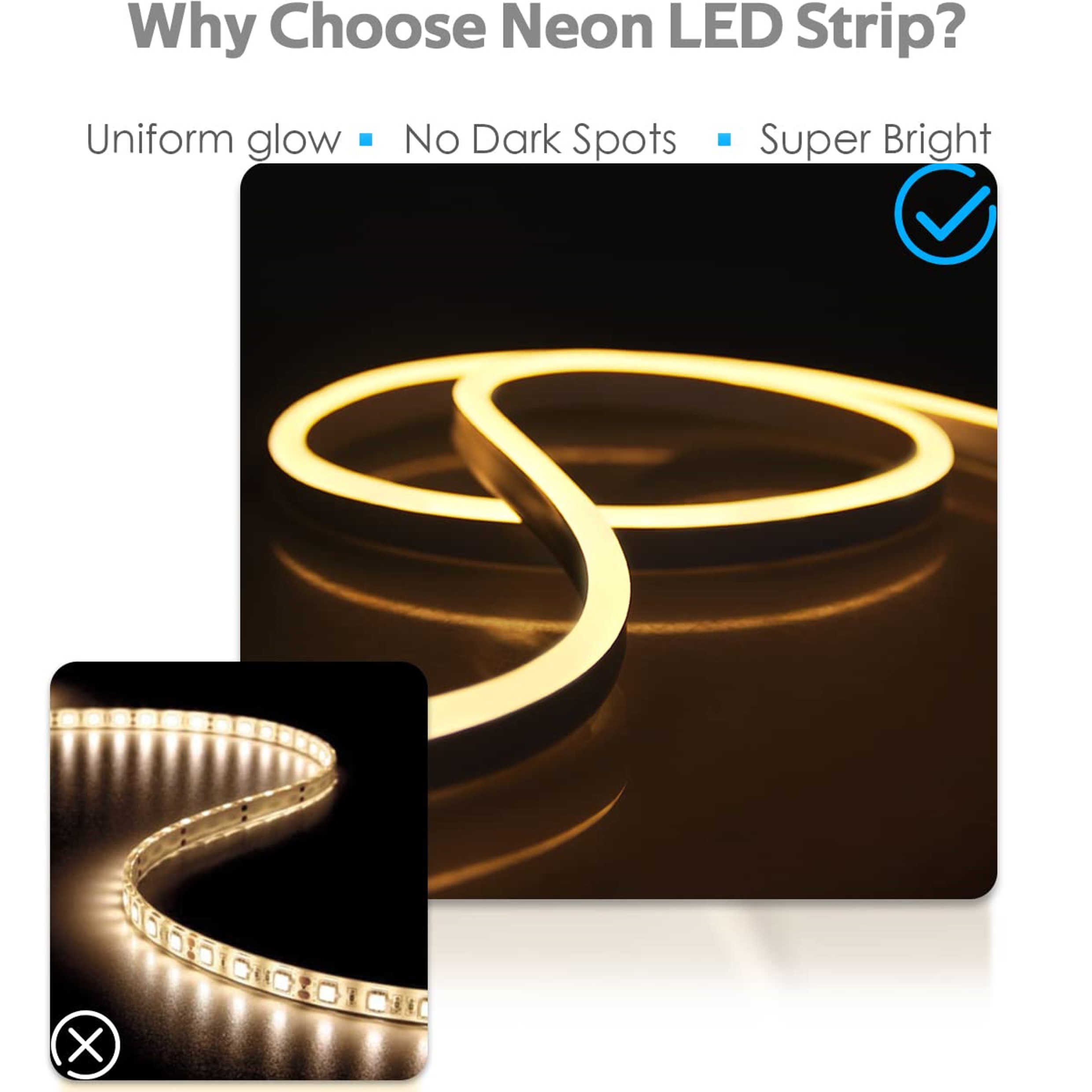 120leds Dimmable LED Strip 6000K Dimmable Led Rope Lights With Remote