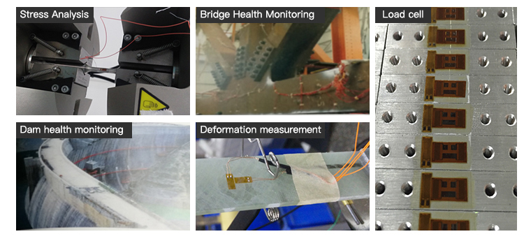 Ruijia Stress Analysis Application Strain Gauge Sensor Temperature Creep Self-compensated Strain Gauges