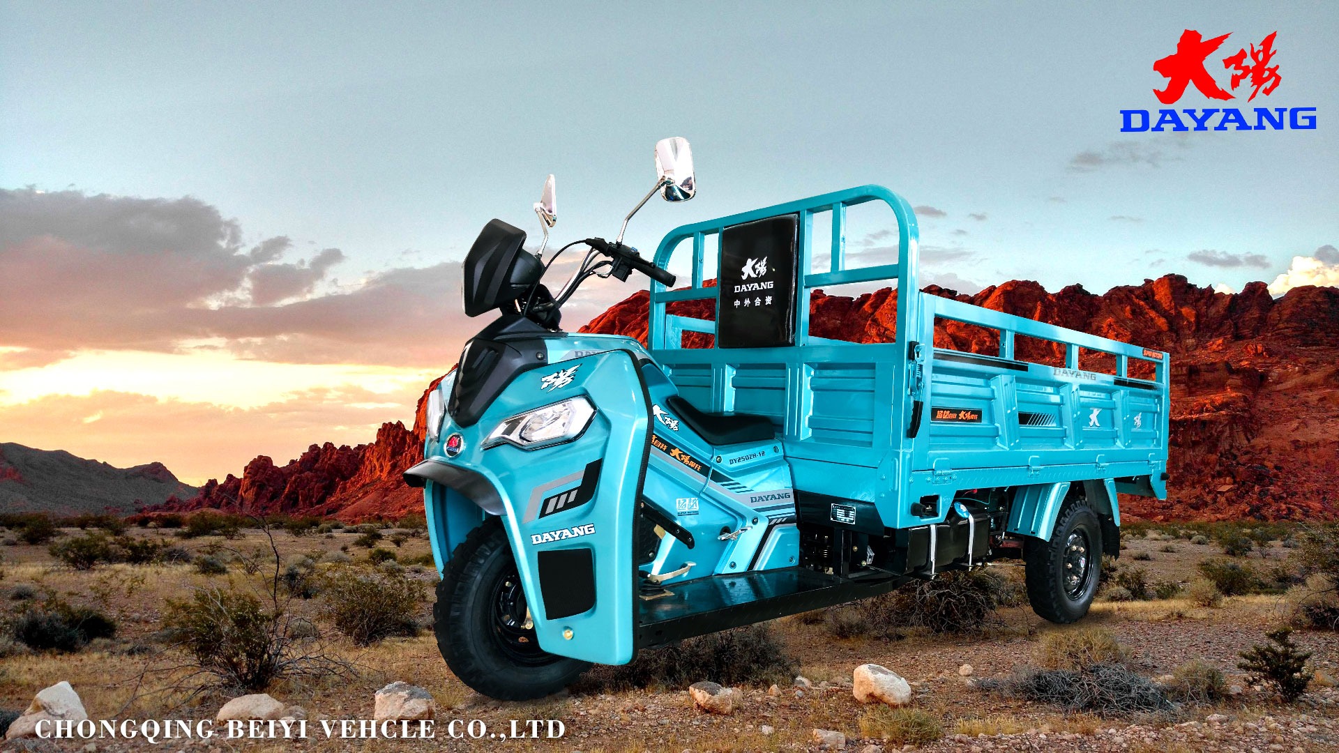 250CC Gasoline Motorized Cargo Tricycle with Big Load Capacity and Stability