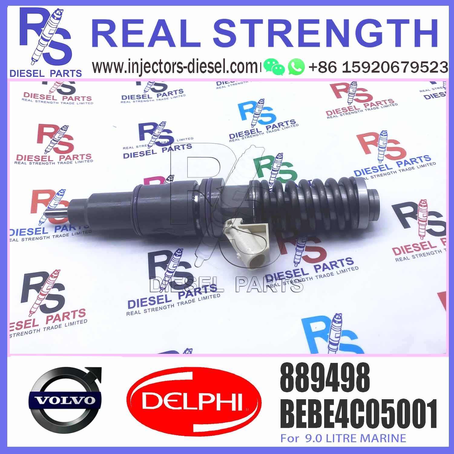 2 PINS diesel injector BEBE4C05001 BEBE4C05002 889498 for VOVLO 9.0 LITRE MARINE with 9.5 MM BORE L235PBC