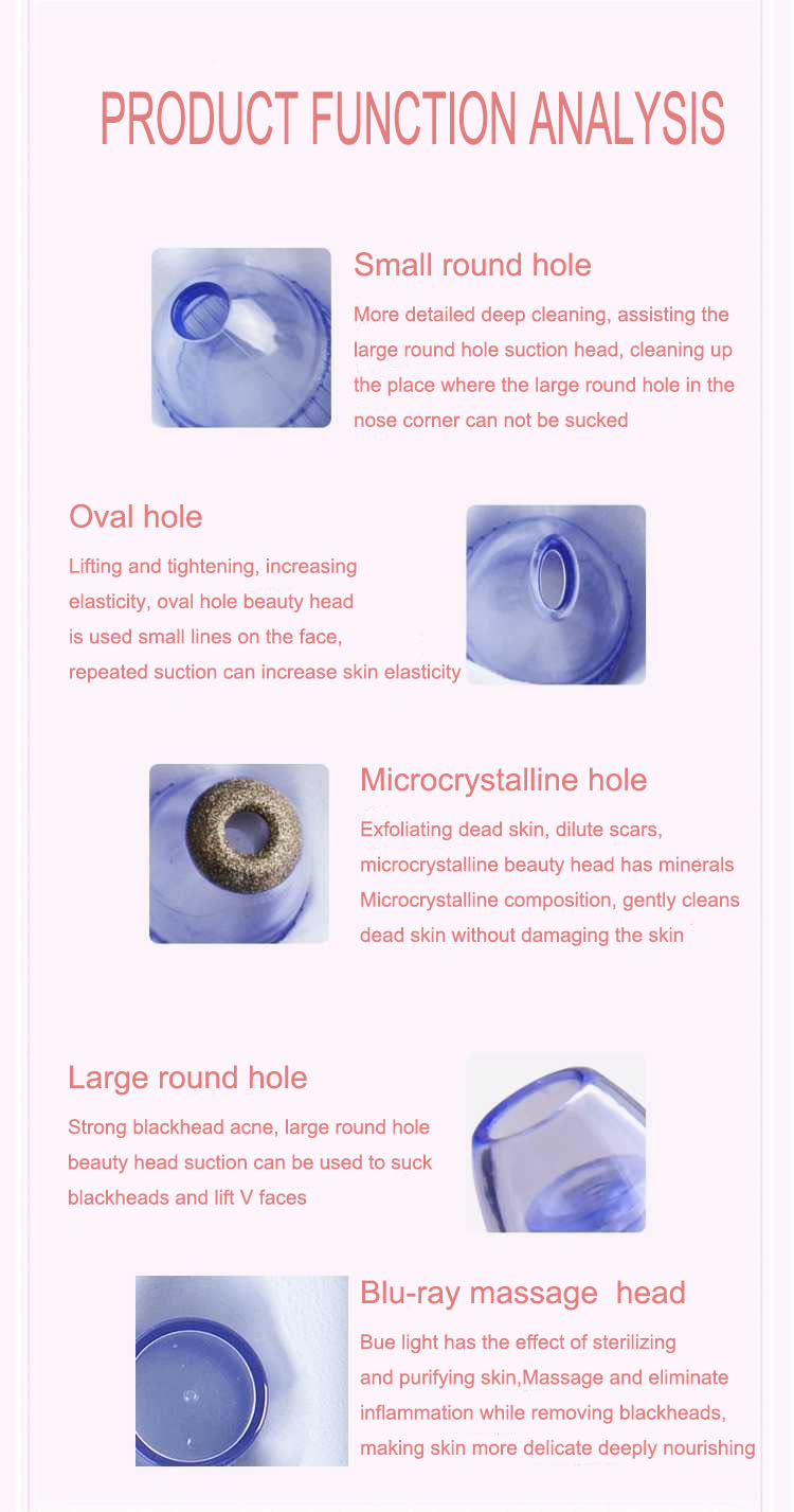 Eco Friendly Electric Blackhead Remover Vacuum Pore Cleaner Device For Home Use