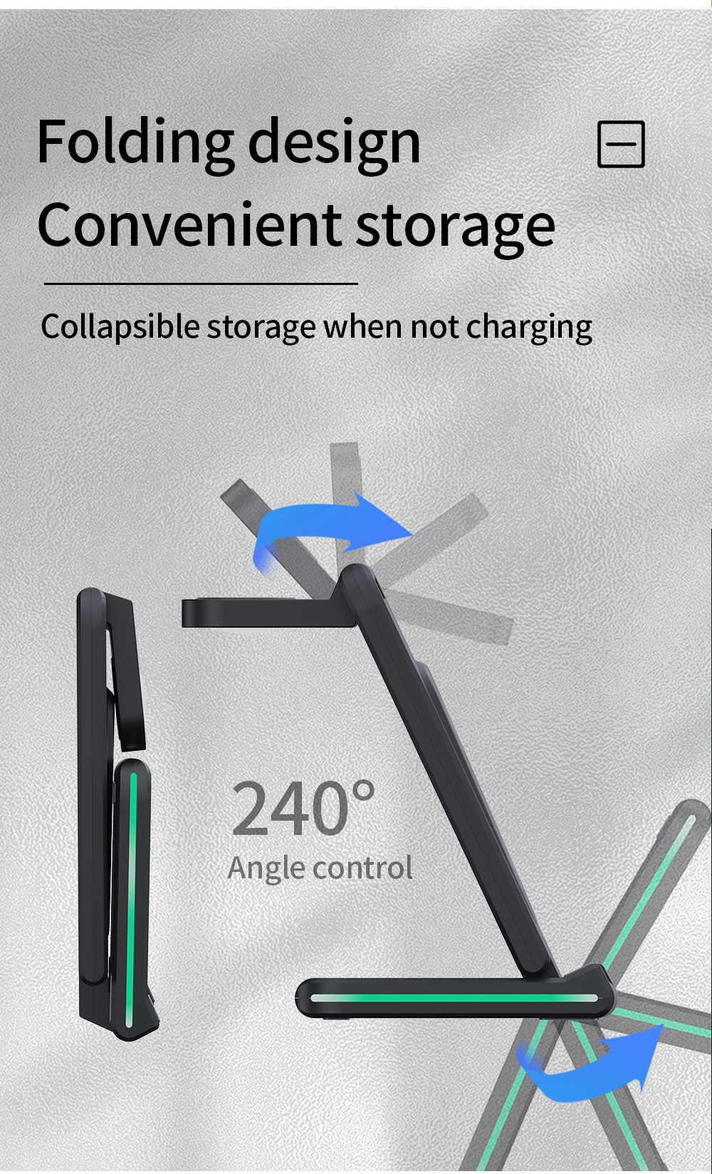 ≤6mm Transmission Distance Multifunction Wireless Charger with ≥73% Charging Efficiency