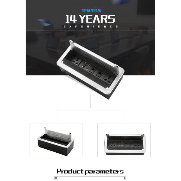 Plastic Recessed Power Bar Conference Table Socket Standard Grounding