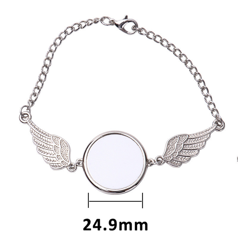 Personalized Sublimation Angel Wings Bracelet With Printable Metal Insert Creative Sublimation Souvenir Gift
