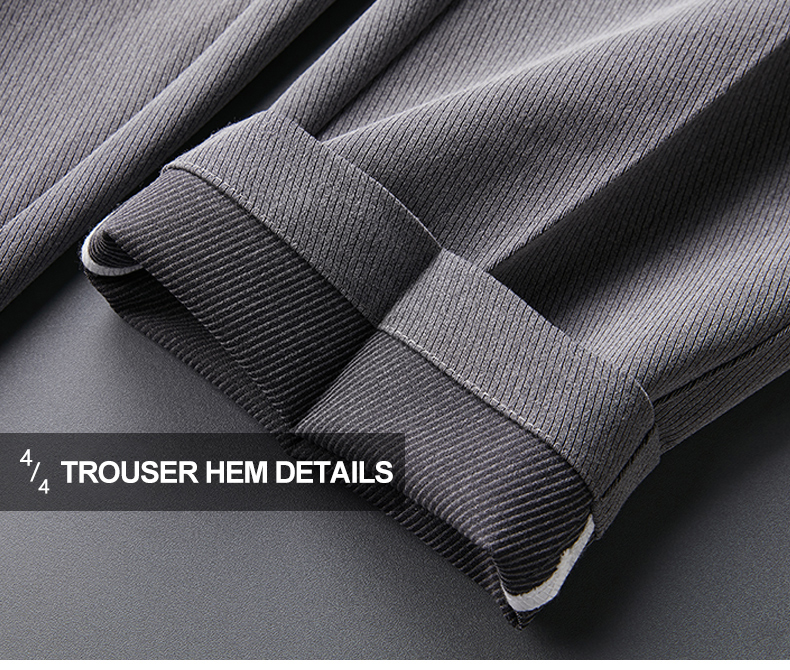 Weaving method woven Men's grade Gray Drape Cropped Pants for Business Casual Suit