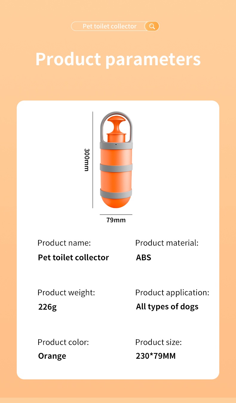 Orange Octopus Poop Scooper With Bag Customized Pooper Scooper Storage