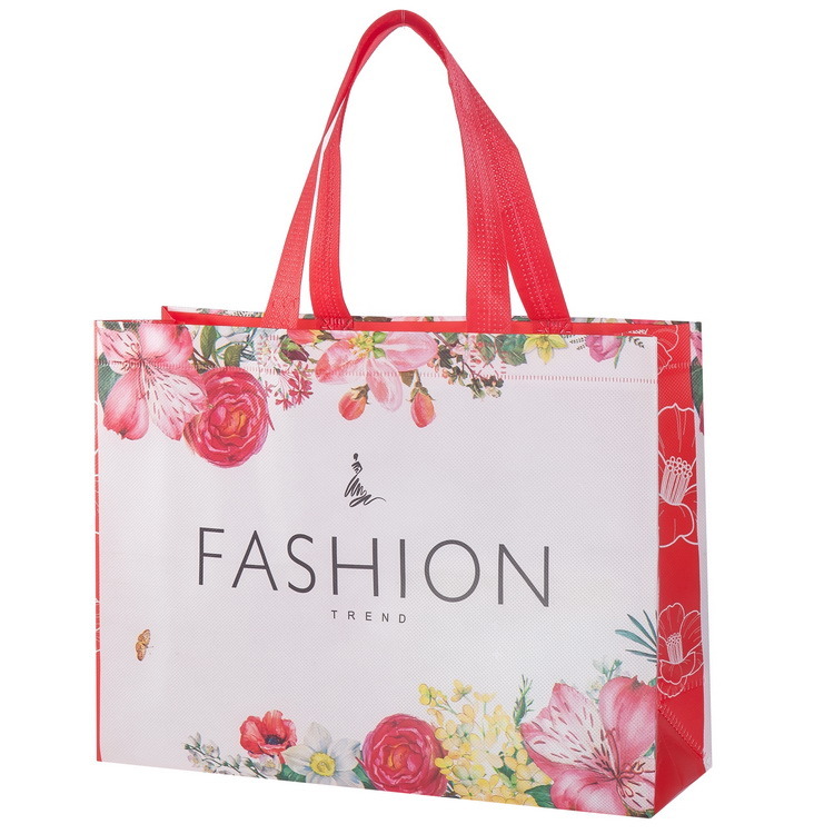 Promotional Nonwoven Coated Laminated Foldable Recyclable Printed Tote Carry Handle Shopping Bag