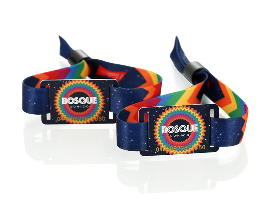 Waterproof NFC RFID Fabric Wristband Bracelet With UID Numbers For Social Distancing