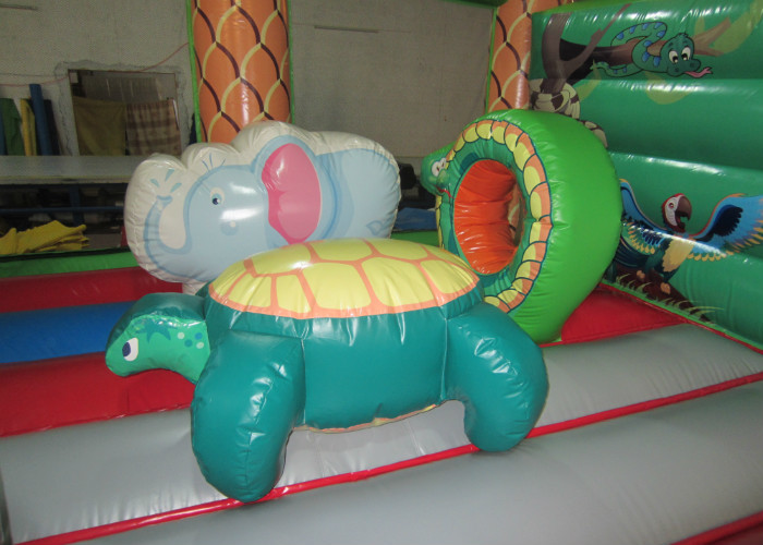 Square shape inflatable forest jump PVC inflatable bouncy beautiful printing inflatable bouncer house for sale