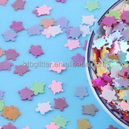 1 Color Printing Sequin Flowers Shaped Glitter Mixed Color with Butterfly Clover Fish Dog Pow Playboy Glitter Shapes Sequins