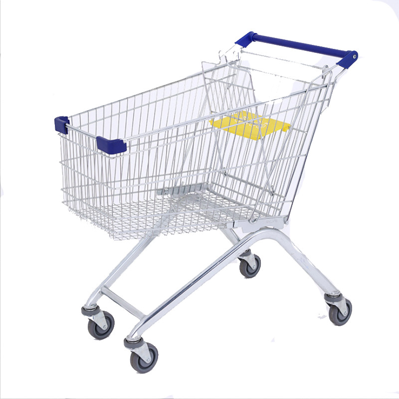 210L 580MM Anti Rust Lightweight Heavy Duty Steel Shopping Cart Trolley On Wheels