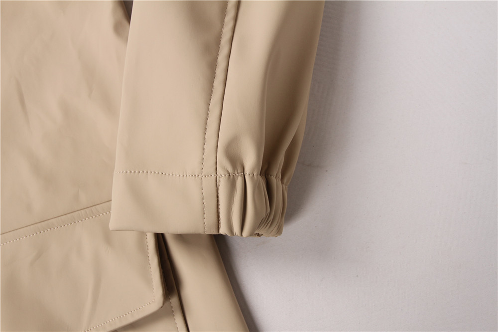 Long Sleeve Casual Womens Longline PU Leather Coat