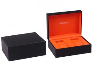 China Rectangle Double Watch Box With Pillow  Faux Leather Surface Custom Packaing on sale