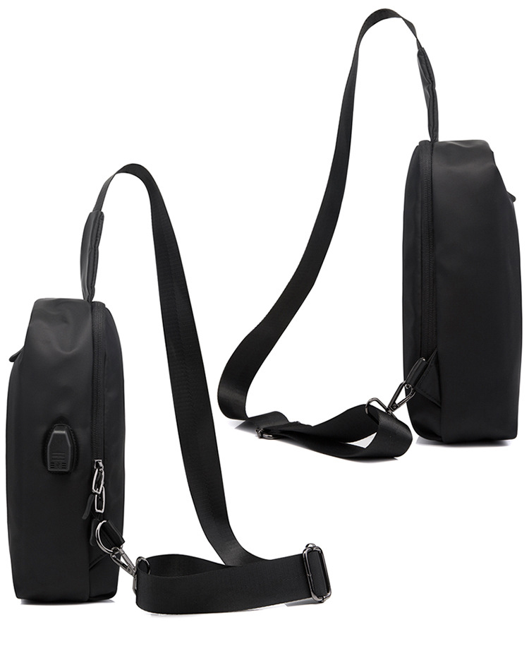 Water Resistant Polyester Lining Anti Theft Chest Sling Bags With USB 5L