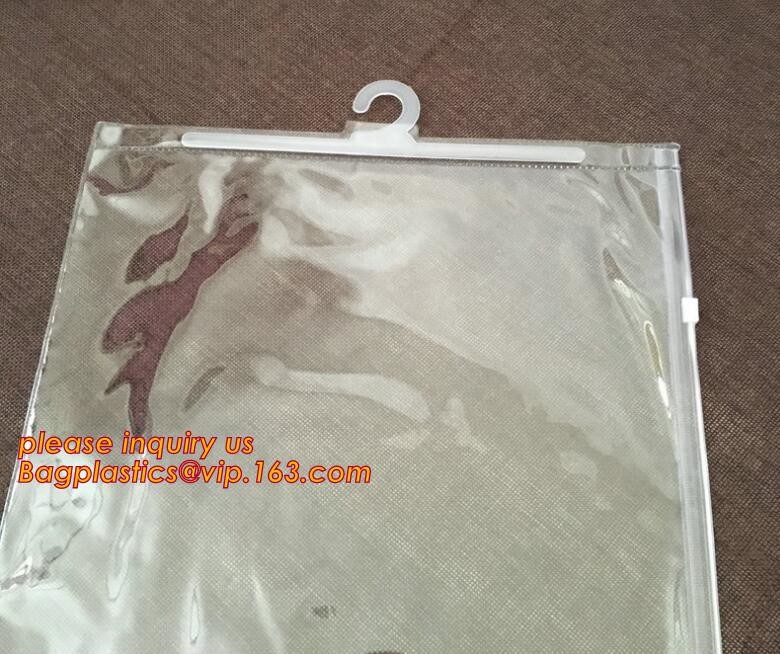 Frosted Zip lockk bag EVA PVC hanger bag for clothes, EVA frost drawstring bag, Frosted Plastic EVA Garment Packing Bag zi