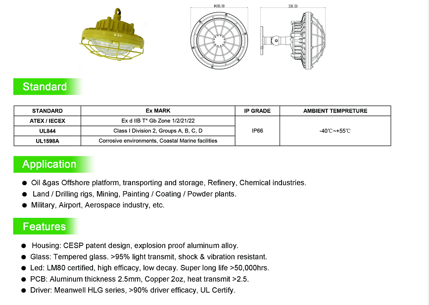 ATEX high quality LED explosion-proof lamp
